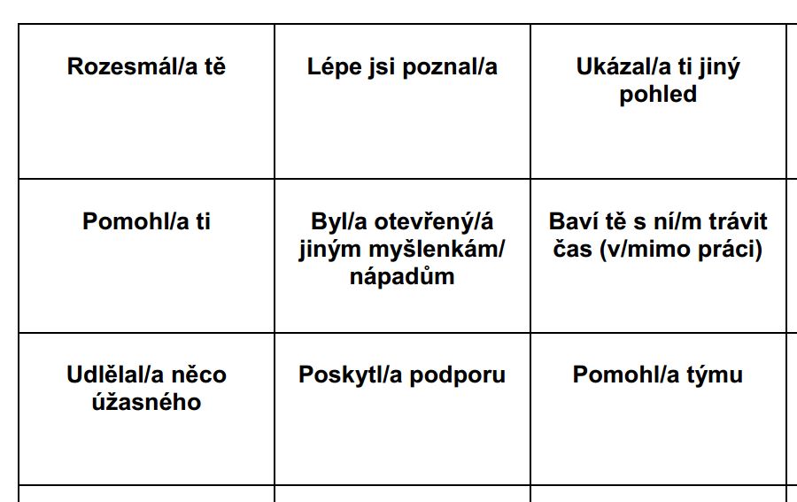 Děkovací bingo